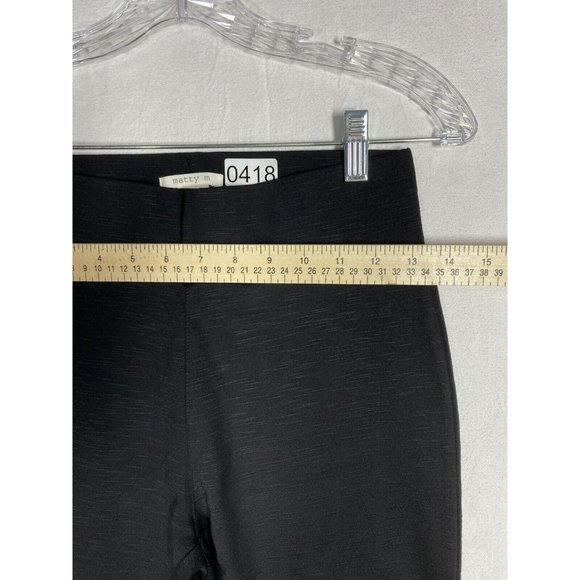 Matty M Womens High Rise Slub Ponte Leggins  Back Pockets Size XS Black - Picture 2 of 9